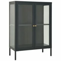 VidaXL Buffet Anthracite 75x35x105 cm Acier et verre