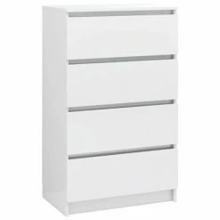 VidaXL Buffet Blanc brillant 60x35x98,5 cm Bois d'ingénierie