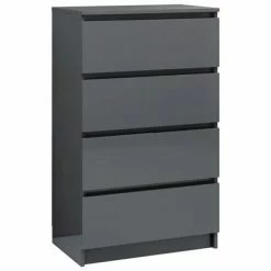 VidaXL Buffet Gris brillant 60x35x98,5 cm Bois d'ingénierie