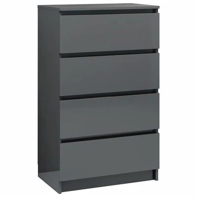 VidaXL Buffet Gris brillant 60x35x98,5 cm Bois d'ingénierie 1 VidaXL Buffet Gris brillant 60x35x98,5 cm Bois d'ingénierie