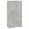 VidaXL Buffet avec 6 tiroirs Gris béton 50x34x96 cm Aggloméré