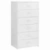 VidaXL Buffet avec 6 tiroirs Blanc brillant 50x34x96 cm Aggloméré