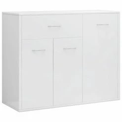 VidaXL Buffet Blanc brillant 88x30x70 cm Aggloméré