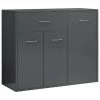 VidaXL Buffet Gris brillant 88x30x70 cm Aggloméré