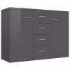 VidaXL Buffet Gris brillant 88x30x65 cm Aggloméré