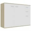 VidaXL Buffet Blanc et chêne sonoma 105x30x75 cm Aggloméré