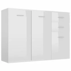 VidaXL Buffet Blanc brillant 105x30x75 cm Aggloméré