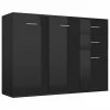 VidaXL Buffet Noir brillant 105x30x75 cm Aggloméré