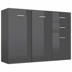 VidaXL Buffet Gris brillant 105x30x75 cm Aggloméré