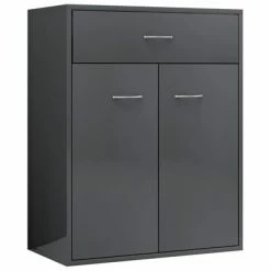 VidaXL Buffet Gris brillant 60x30x75 cm Aggloméré