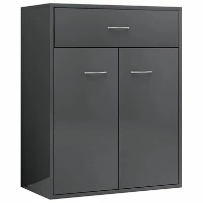 VidaXL Buffet Gris brillant 60x30x75 cm Aggloméré 1 VidaXL Buffet Gris brillant 60x30x75 cm Aggloméré