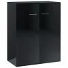 VidaXL Buffet Noir brillant 60x30x75 cm Aggloméré