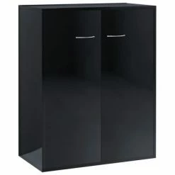 VidaXL Buffet Noir brillant 60x30x75 cm Aggloméré