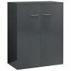 VidaXL Buffet Gris brillant 60x30x75 cm Aggloméré