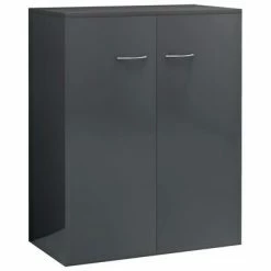 VidaXL Buffet Gris brillant 60x30x75 cm Aggloméré