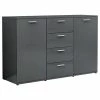 VidaXL Buffet Gris brillant 120x35,5x75 cm Aggloméré