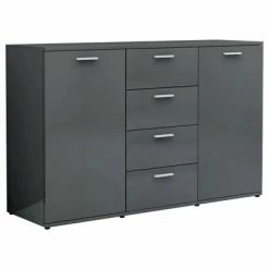 VidaXL Buffet Gris brillant 120x35,5x75 cm Aggloméré