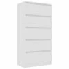 VidaXL Buffet à tiroirs Blanc 60x35x121 cm Aggloméré