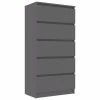 VidaXL Buffet à tiroirs Gris 60x35x121 cm Aggloméré