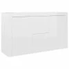 VidaXL Buffet Blanc brillant 120x36x69 cm Aggloméré