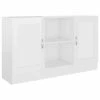 VidaXL Buffet Blanc brillant 120x30,5x70 cm Aggloméré