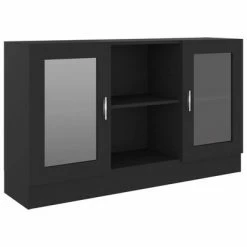 VidaXL Armoire à vitrine Noir 120x30,5x70 cm Aggloméré