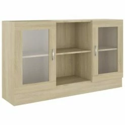 VidaXL Armoire à vitrine Chêne sonoma 120x30,5x70 cm Aggloméré