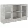 VidaXL Armoire à vitrine Gris béton 120x30,5x70 cm Aggloméré