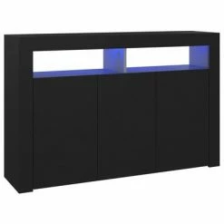 VidaXL Buffet avec lumières LED Noir 115,5x30x75 cm