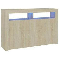VidaXL Buffet avec lumières LED Chêne sonoma 115,5x30x75 cm