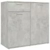 VidaXL Buffet Gris béton 80x36x75 cm Aggloméré