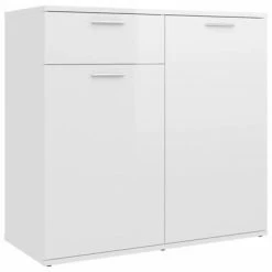 VidaXL Buffet Blanc brillant 80x36x75 cm Aggloméré