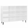 VidaXL Buffet Blanc brillant 103,5x35x70 cm Aggloméré