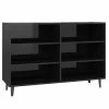 VidaXL Buffet Noir brillant 103,5x35x70 cm Aggloméré