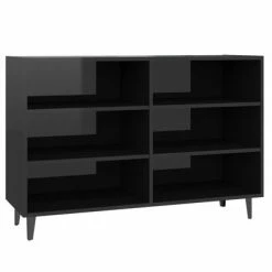 VidaXL Buffet Noir brillant 103,5x35x70 cm Aggloméré