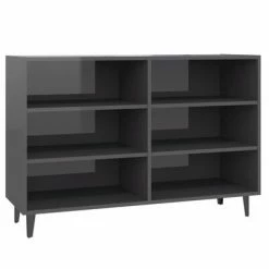 VidaXL Buffet Gris brillant 103,5x35x70 cm Aggloméré