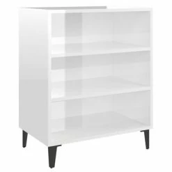 VidaXL Buffet Blanc brillant 57x35x70 cm Aggloméré