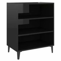 VidaXL Buffet Noir brillant 57x35x70 cm Aggloméré
