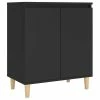VidaXL Buffet avec pieds en bois massif Noir 60x35x70 cm Aggloméré