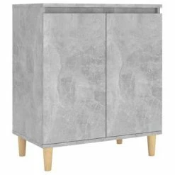 VidaXL Buffet avec pieds en bois Gris béton 60x35x70 cm Aggloméré