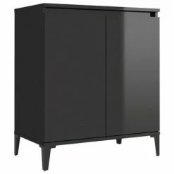 VidaXL Buffet Noir brillant 60x35x70 cm Aggloméré