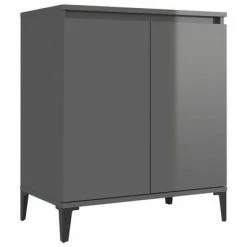 VidaXL Buffet Gris brillant 60x35x70 cm Aggloméré