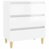 VidaXL Buffet Blanc brillant 60x35x69 cm Aggloméré