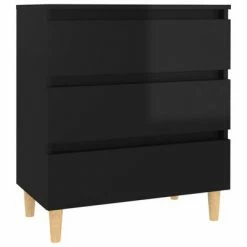 VidaXL Buffet Noir brillant 60x35x69 cm Aggloméré