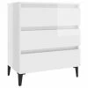 VidaXL Buffet Blanc brillant 60x35x69 cm Aggloméré