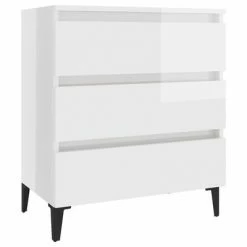 VidaXL Buffet Blanc brillant 60x35x69 cm Aggloméré