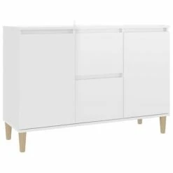 VidaXL Buffet Blanc brillant 103,5x35x70 cm Aggloméré