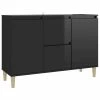 VidaXL Buffet Noir brillant 103,5x35x70 cm Aggloméré