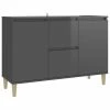 VidaXL Buffet Gris brillant 103,5x35x70 cm Aggloméré