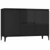 VidaXL Buffet Noir brillant 104x35x70 cm Aggloméré